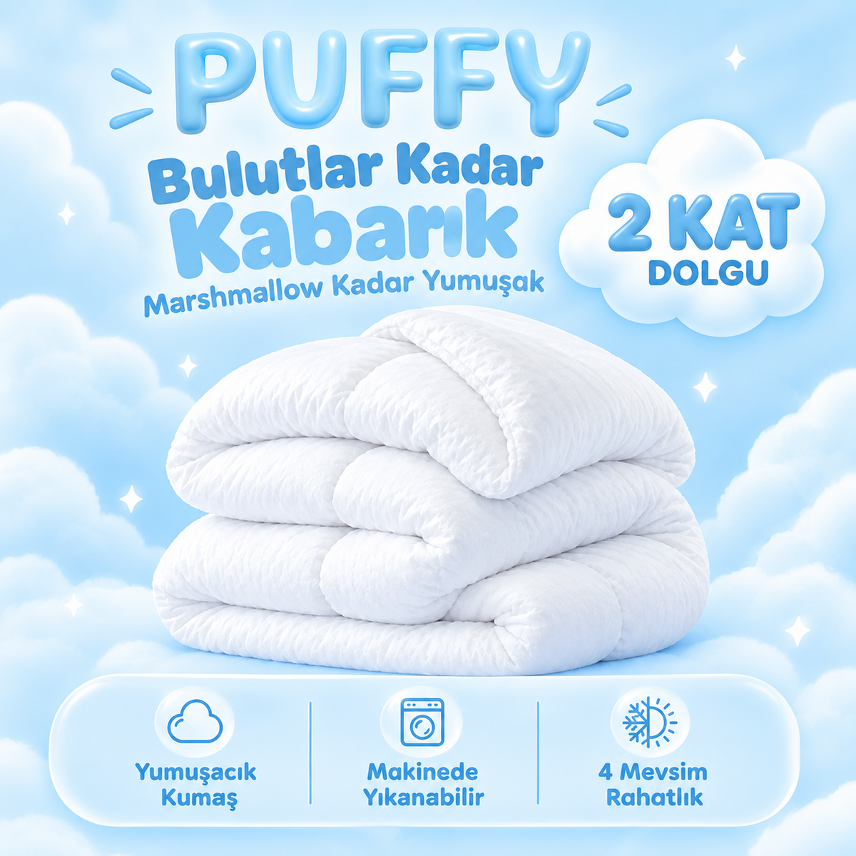 Puffy™ Marshmallow Bulut Yorgan